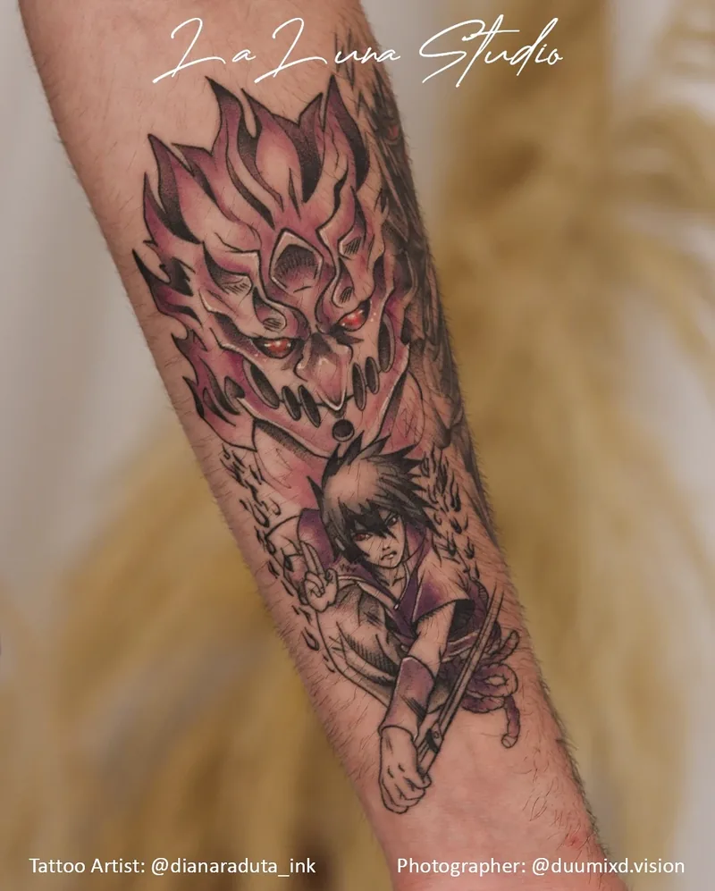 Tatuaj blackwork pe antebraț